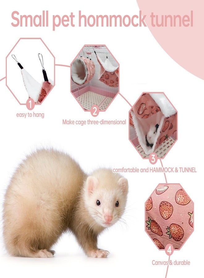 EAEDMY Rat Ferret Hammock Toys Cage Accessories, Guinea Pig Hideout Tunnel, Warm Bed for Rat Ferret Guinea Pig Sleep Hide and Play (4.Hammock) - Image 5